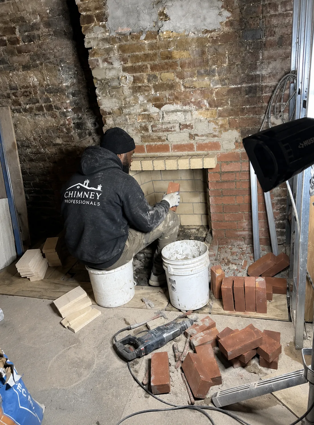 Brownstone Fireplace Reconstruction and Restoration