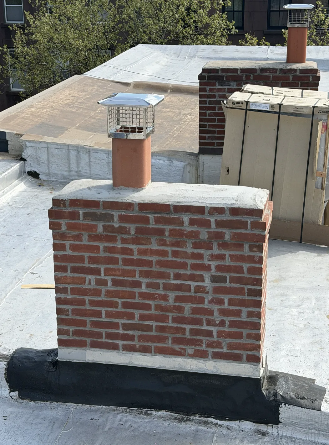 New Chimney Crown, Clay Flue Extension and Cap Installation