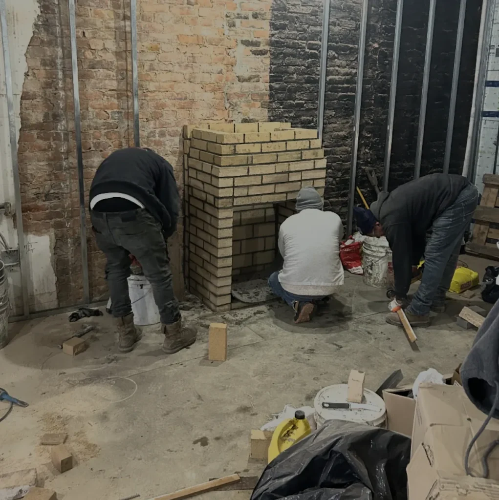 Custom Fireplace Construction with Class A Chimney and Offset Flue