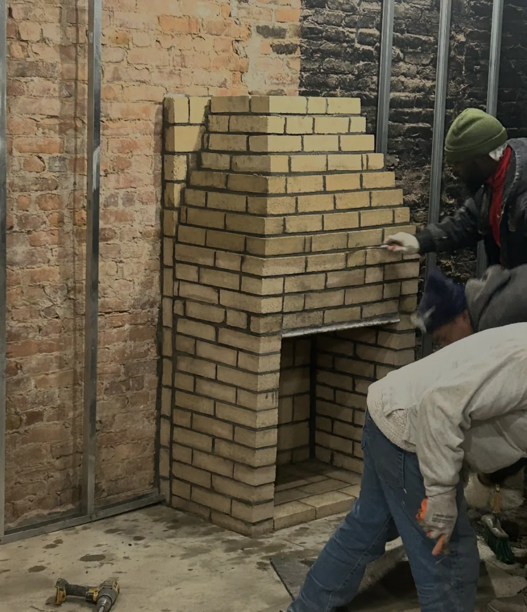 Custom Fireplace Construction with Class A Chimney and Offset Flue