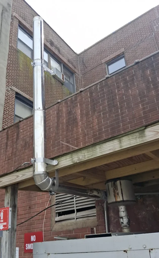 Oil-Fired Generator Chimney Installation